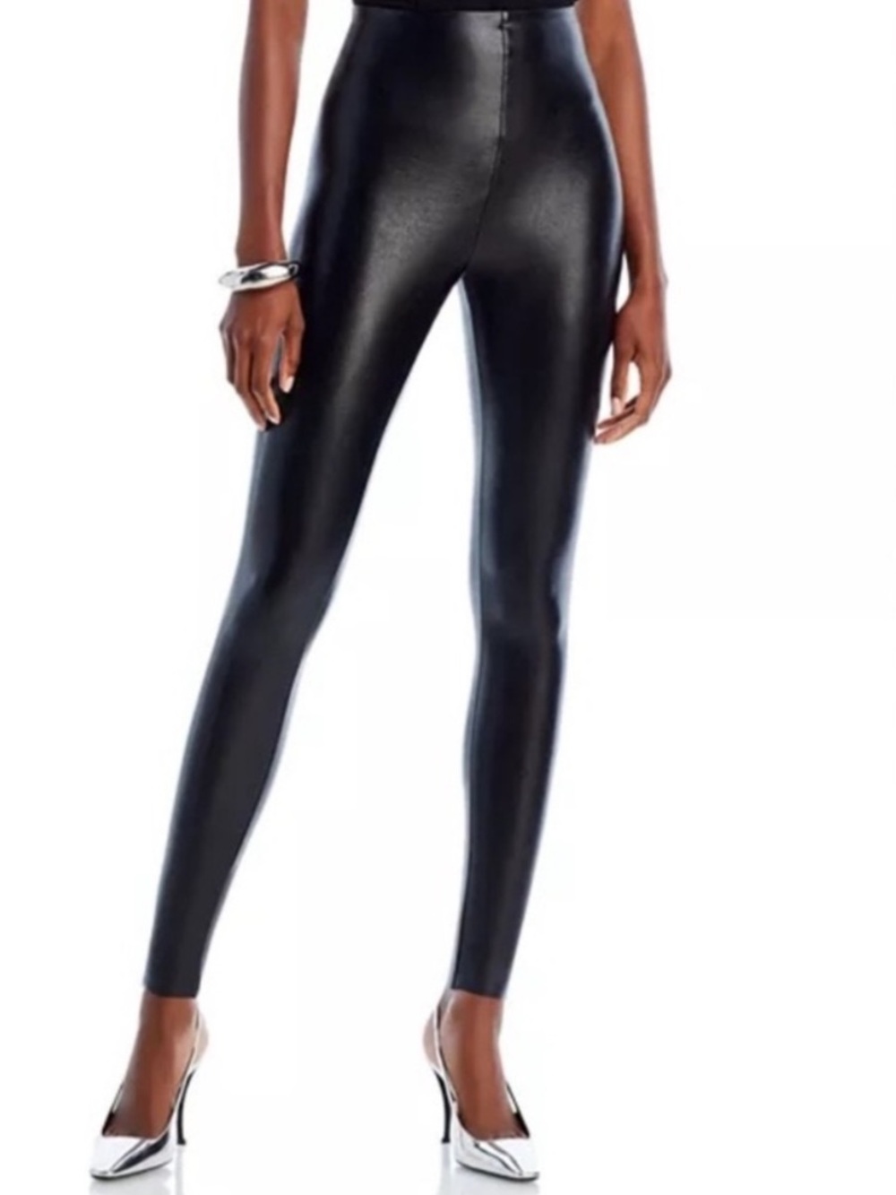 Commando Perfect Control Black Faux Leather High Waisted Skinny Pants Size Small